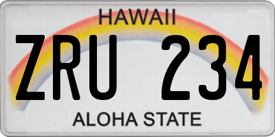 HI license plate ZRU234
