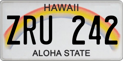HI license plate ZRU242