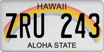 HI license plate ZRU243