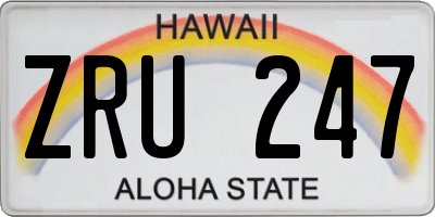 HI license plate ZRU247
