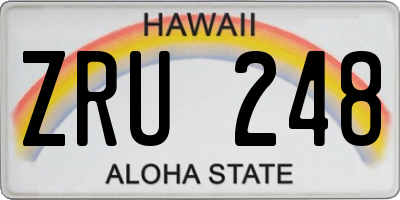 HI license plate ZRU248