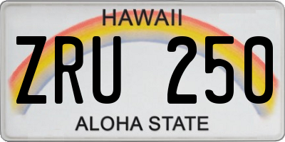 HI license plate ZRU250