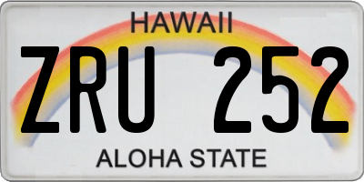 HI license plate ZRU252