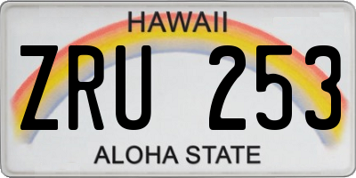 HI license plate ZRU253