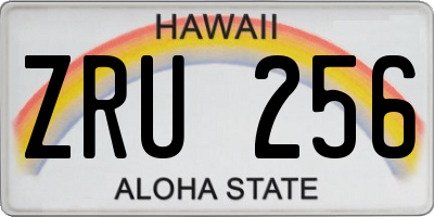 HI license plate ZRU256