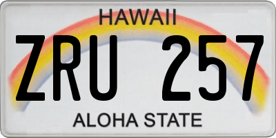 HI license plate ZRU257