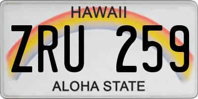 HI license plate ZRU259