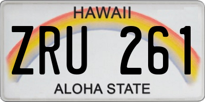 HI license plate ZRU261