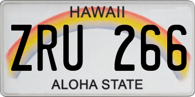 HI license plate ZRU266