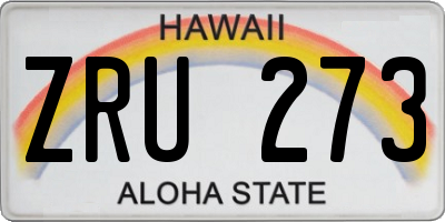 HI license plate ZRU273