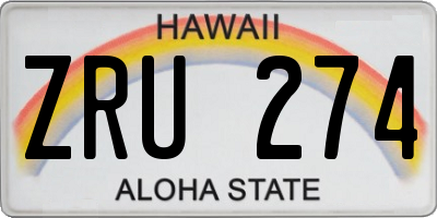 HI license plate ZRU274