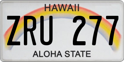 HI license plate ZRU277