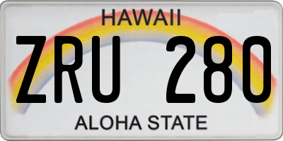 HI license plate ZRU280
