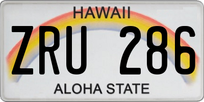 HI license plate ZRU286
