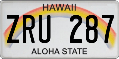 HI license plate ZRU287