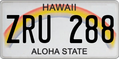 HI license plate ZRU288