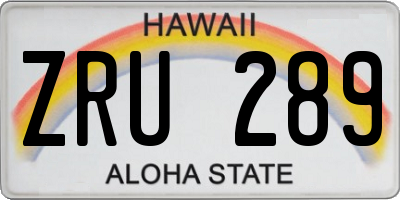 HI license plate ZRU289