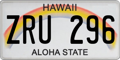 HI license plate ZRU296