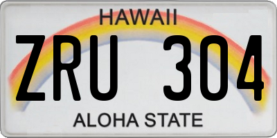 HI license plate ZRU304