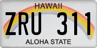 HI license plate ZRU311