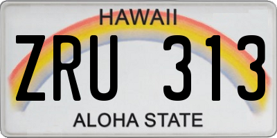 HI license plate ZRU313