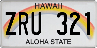HI license plate ZRU321