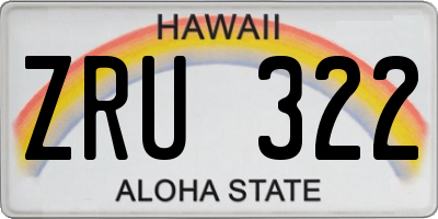 HI license plate ZRU322
