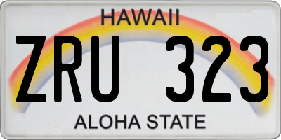 HI license plate ZRU323