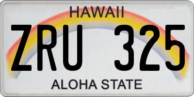HI license plate ZRU325