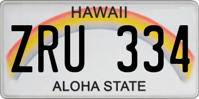 HI license plate ZRU334