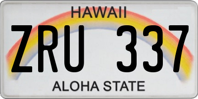 HI license plate ZRU337