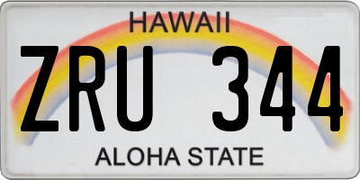 HI license plate ZRU344