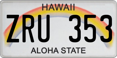 HI license plate ZRU353
