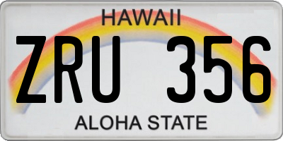 HI license plate ZRU356