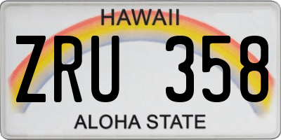 HI license plate ZRU358
