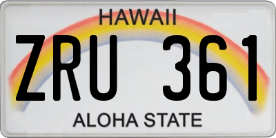 HI license plate ZRU361