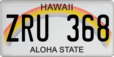HI license plate ZRU368