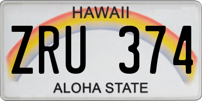 HI license plate ZRU374