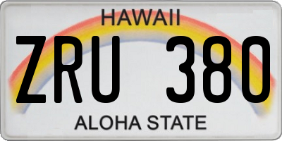 HI license plate ZRU380