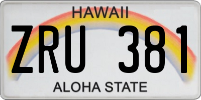 HI license plate ZRU381