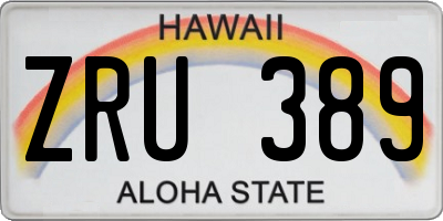 HI license plate ZRU389