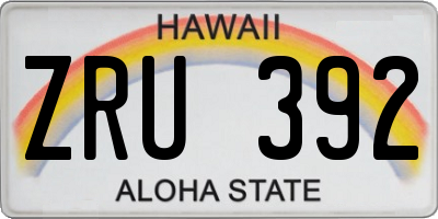 HI license plate ZRU392
