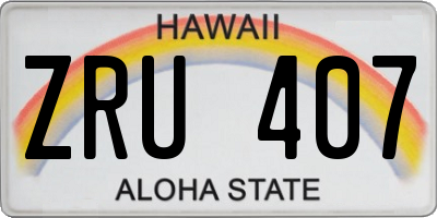 HI license plate ZRU407