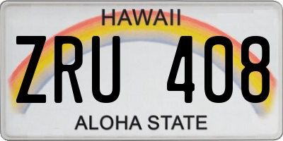 HI license plate ZRU408