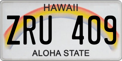 HI license plate ZRU409