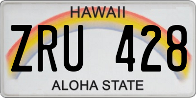 HI license plate ZRU428