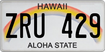 HI license plate ZRU429