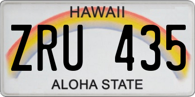 HI license plate ZRU435