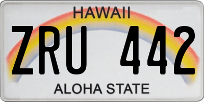 HI license plate ZRU442