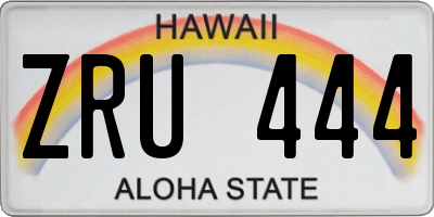 HI license plate ZRU444